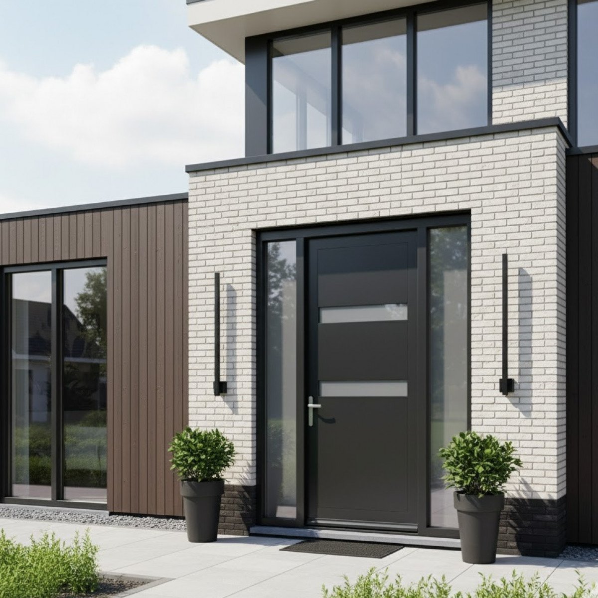 Vertikale Wandleuchte Bar Schwarz Aluminium Modern