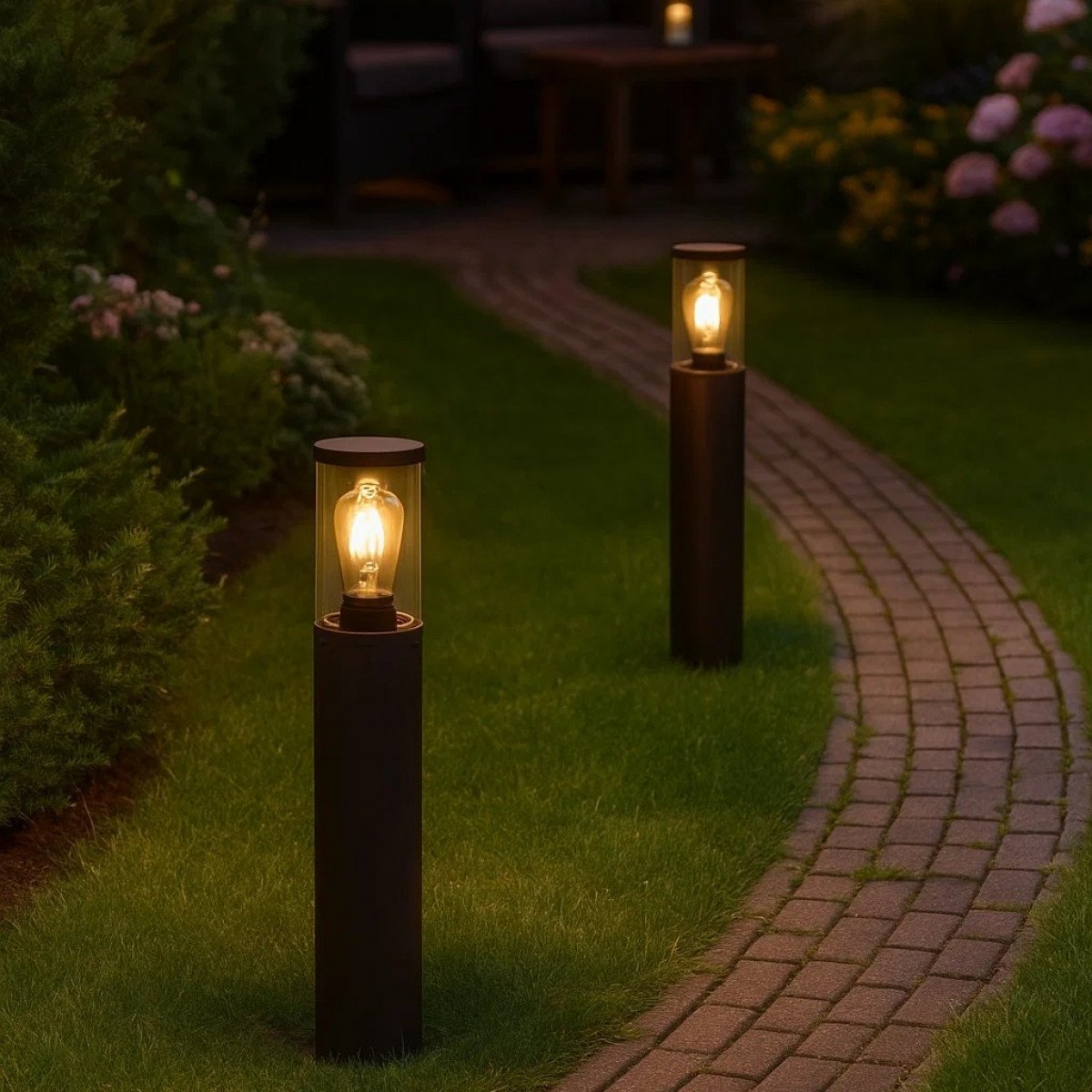 Außenleuchte Brunswick Gartenlampe Schwarz Aluminium