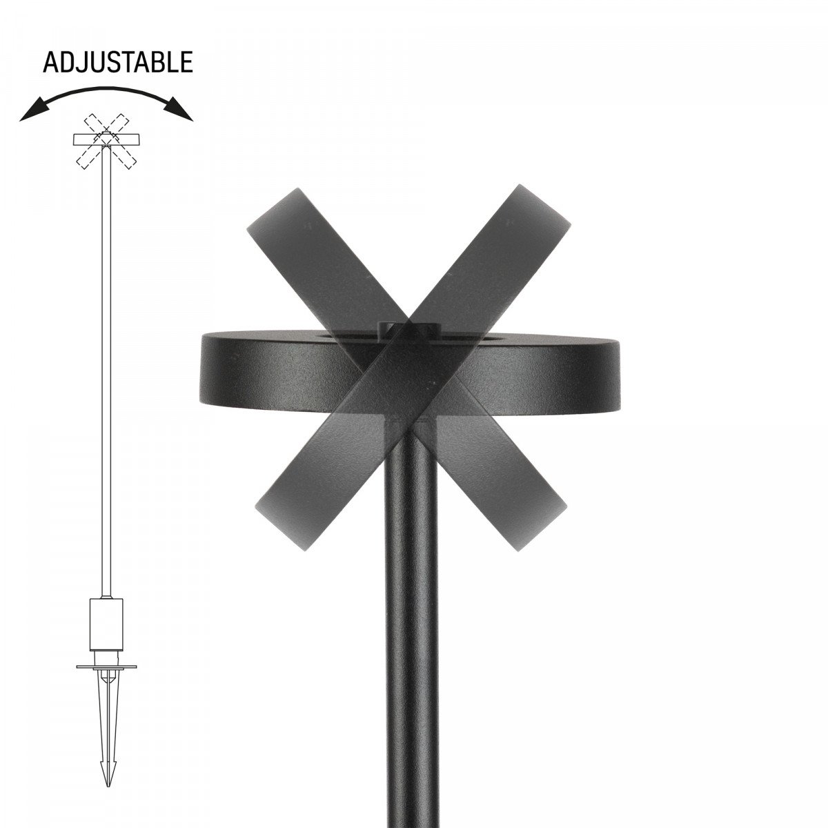 Schwenkbare Außenlampe Tyra Gartenlampe Schwarz Aluminium Modern
