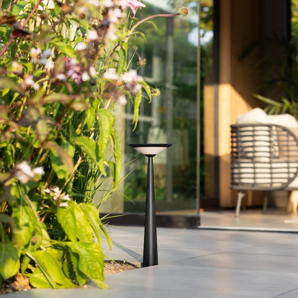Außenleuchte Elin Gartenlampe Schwarz Aluminium modern
