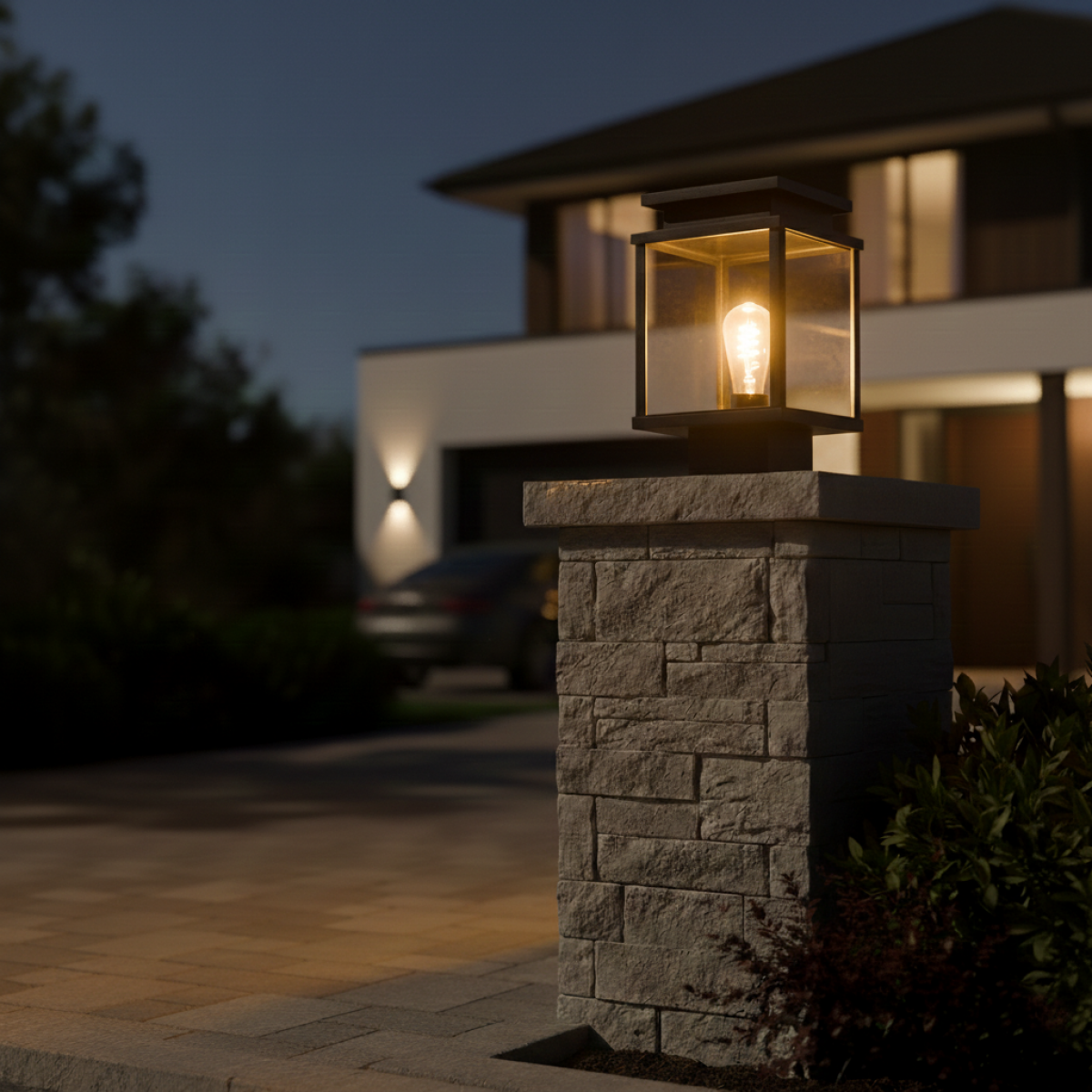 Außenlampe Leicester Gartenlampe Schwarz Aluminium 30 cm