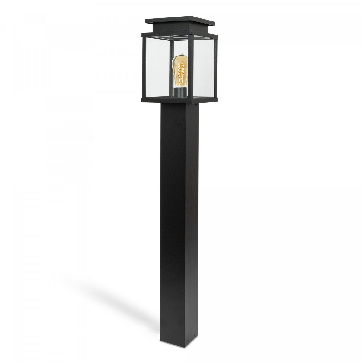 Außenlampe Leicester Gartenleuchte schwarz Aluminium 100cm