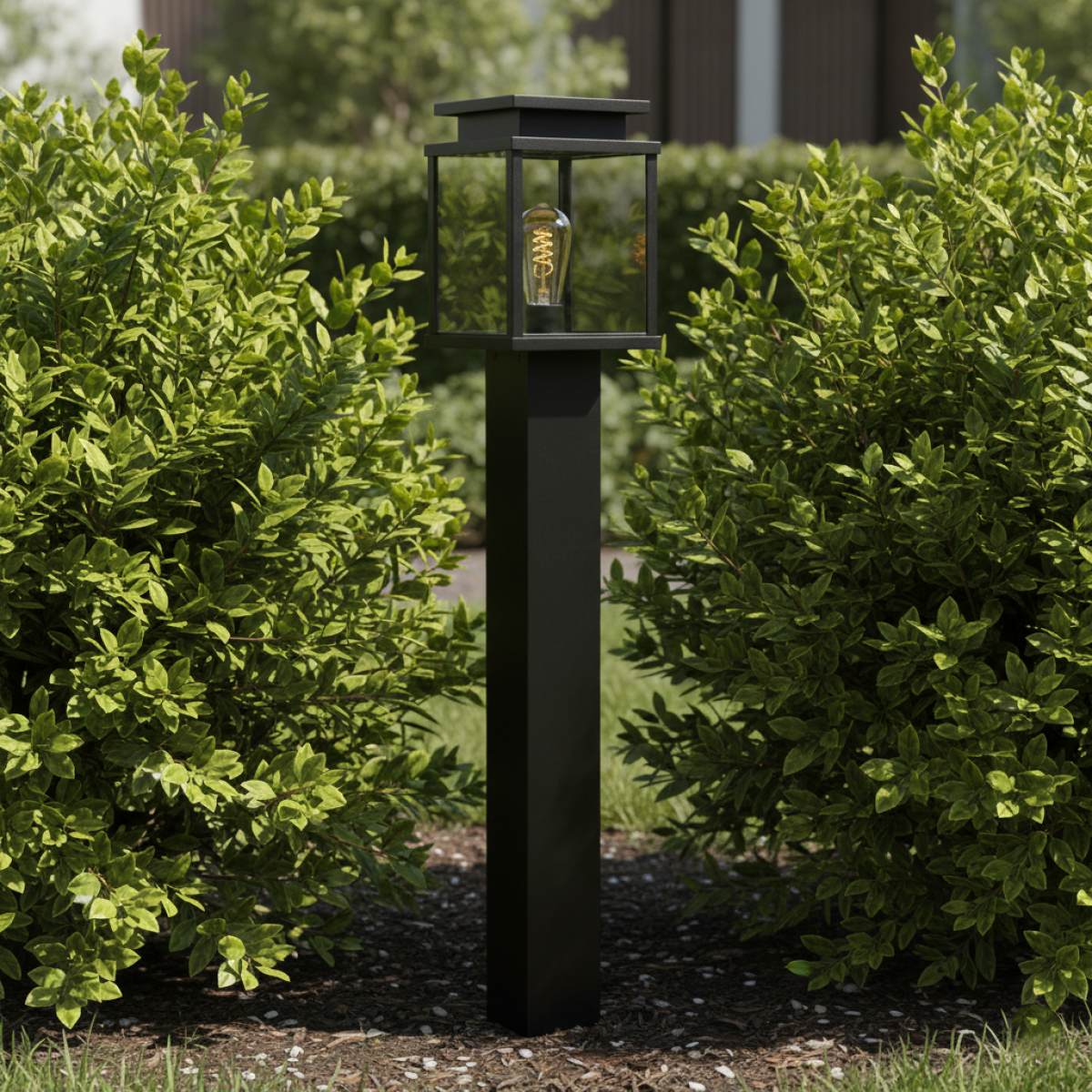 Außenlampe Leicester Gartenleuchte schwarz Aluminium 100cm