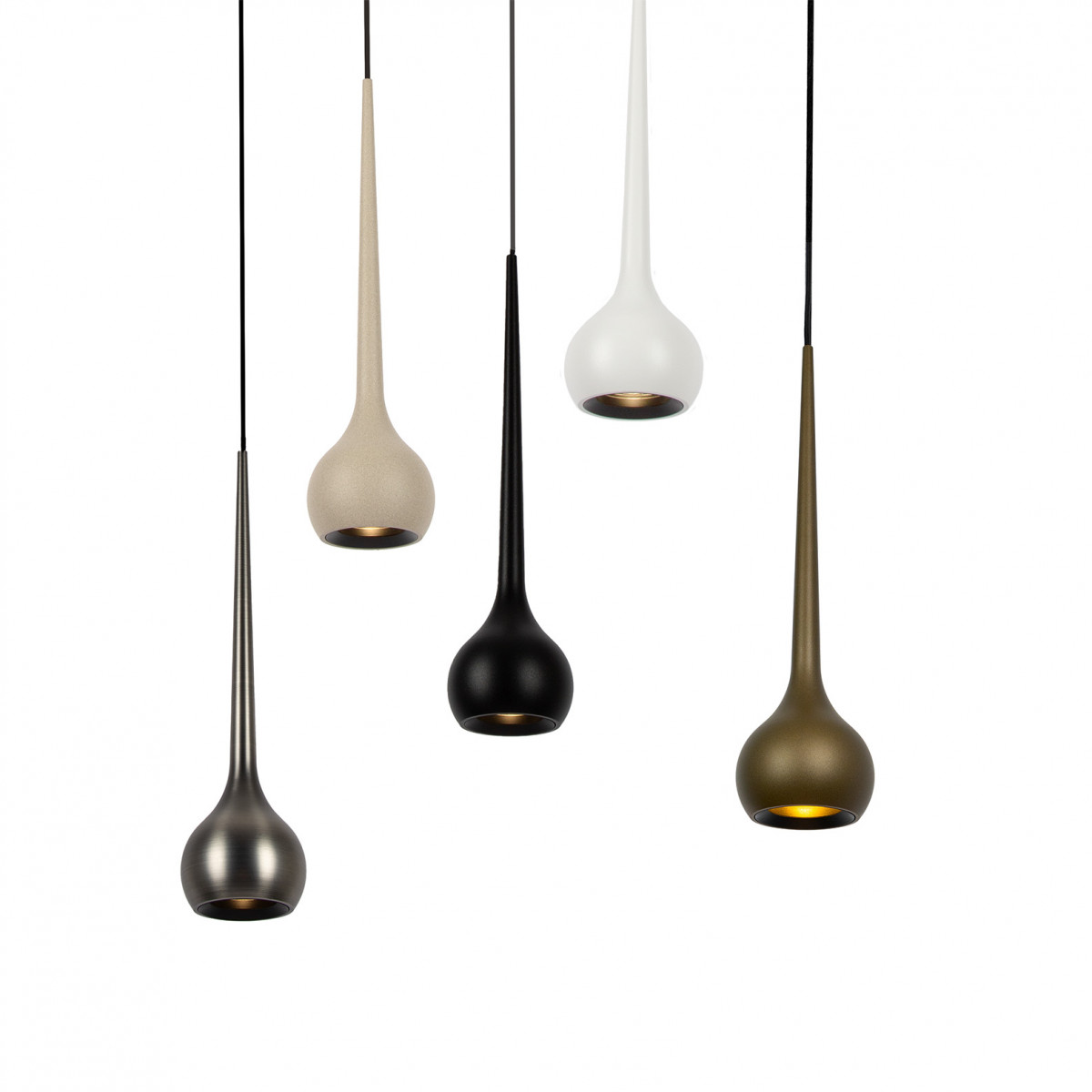 Champagne Pendelleuchte im Drop-Design Aluminium modern