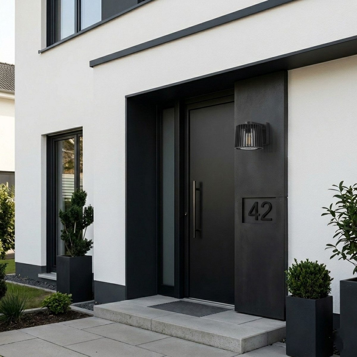 Außenlampe Corby Wandleuchte schwarz Aluminium modern