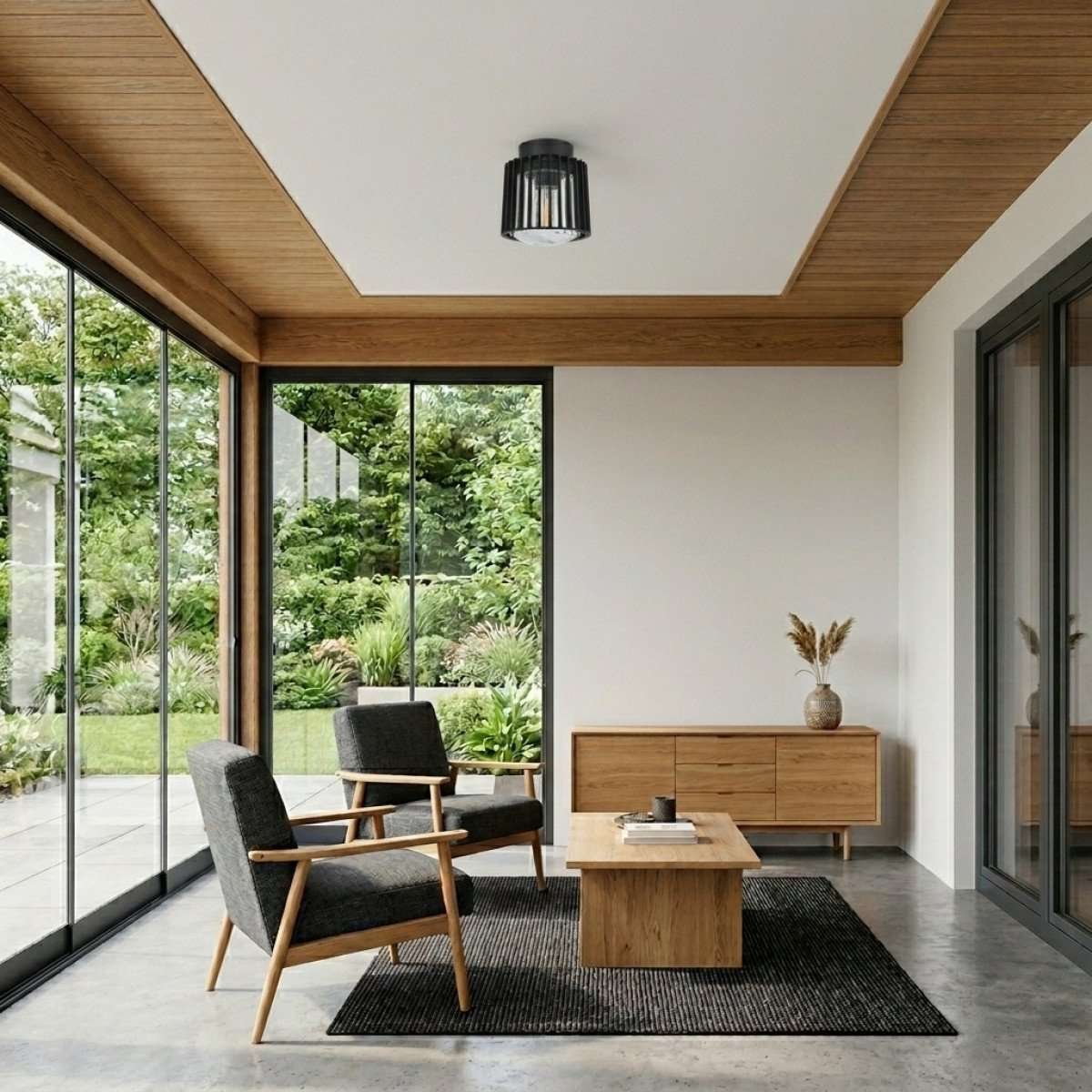 Außenlampe Corby Deckenleuchte schwarz Aluminium modern