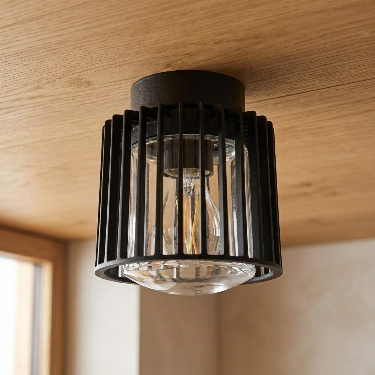 Außenlampe Corby Deckenleuchte schwarz Aluminium modern