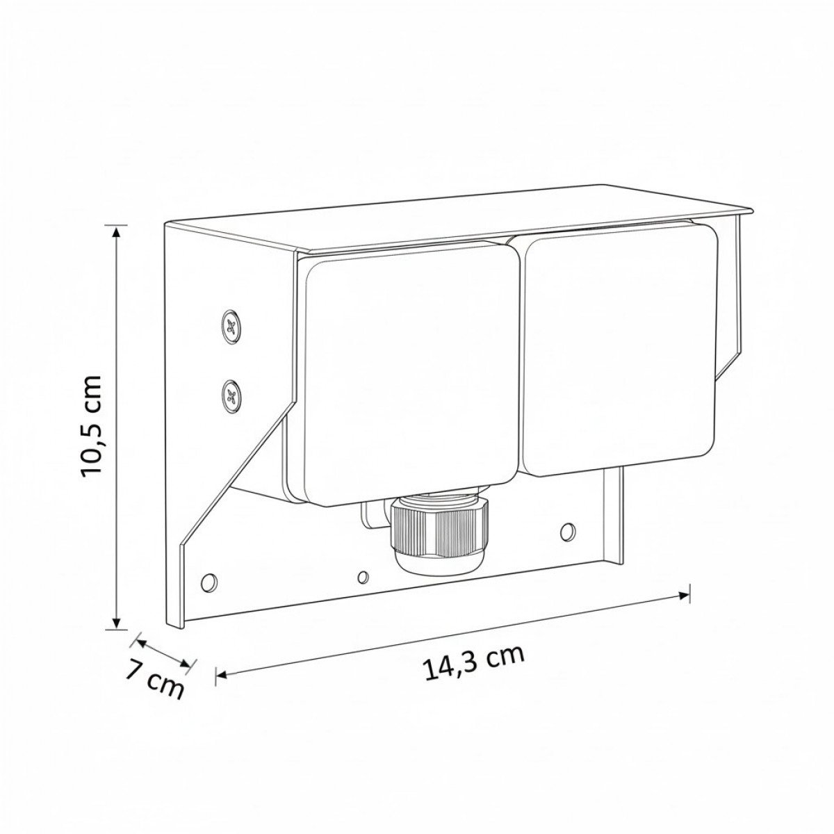 Außensteckdose 2 Wandsteckdose Schwarz Edelstahl Modern