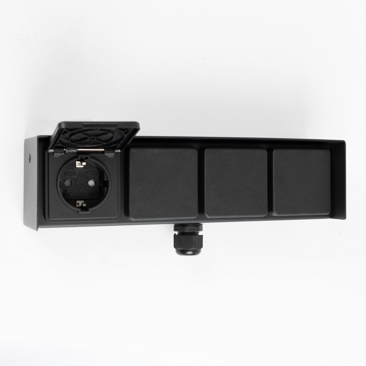 Außensteckdose 4 Wandsteckdose Schwarz Edelstahl Modern