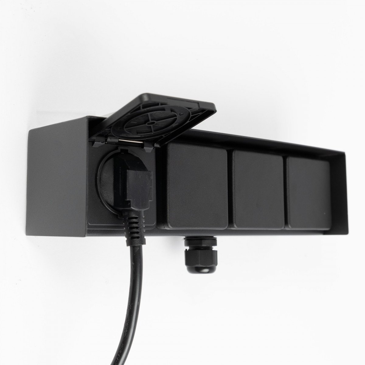 Außensteckdose 4 Wandsteckdose Schwarz Edelstahl Modern