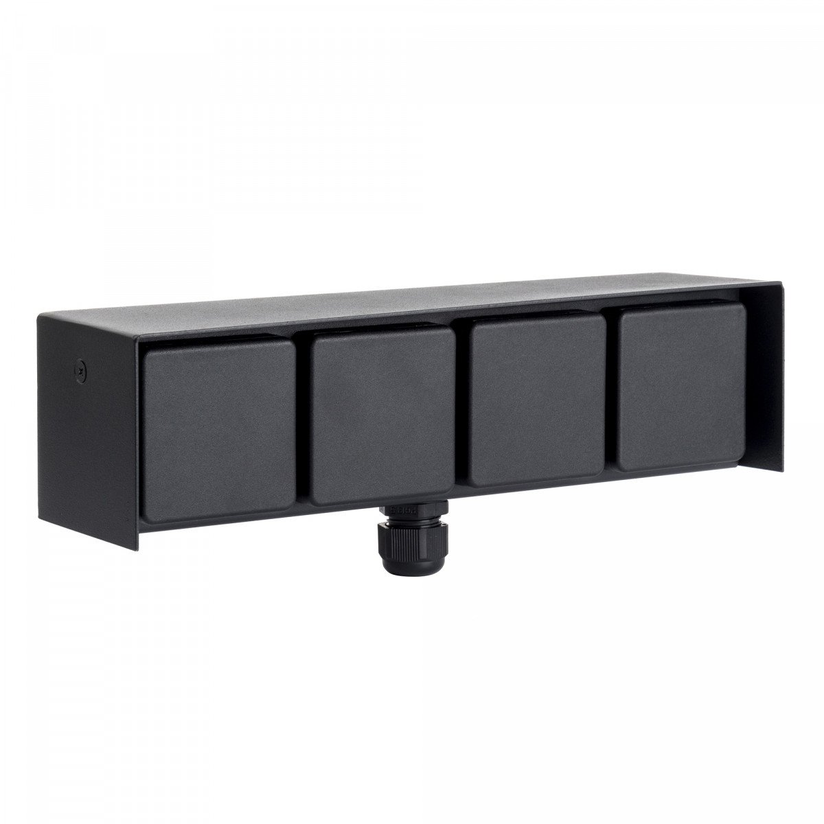 Außensteckdose 4 Wandsteckdose Schwarz Edelstahl Modern