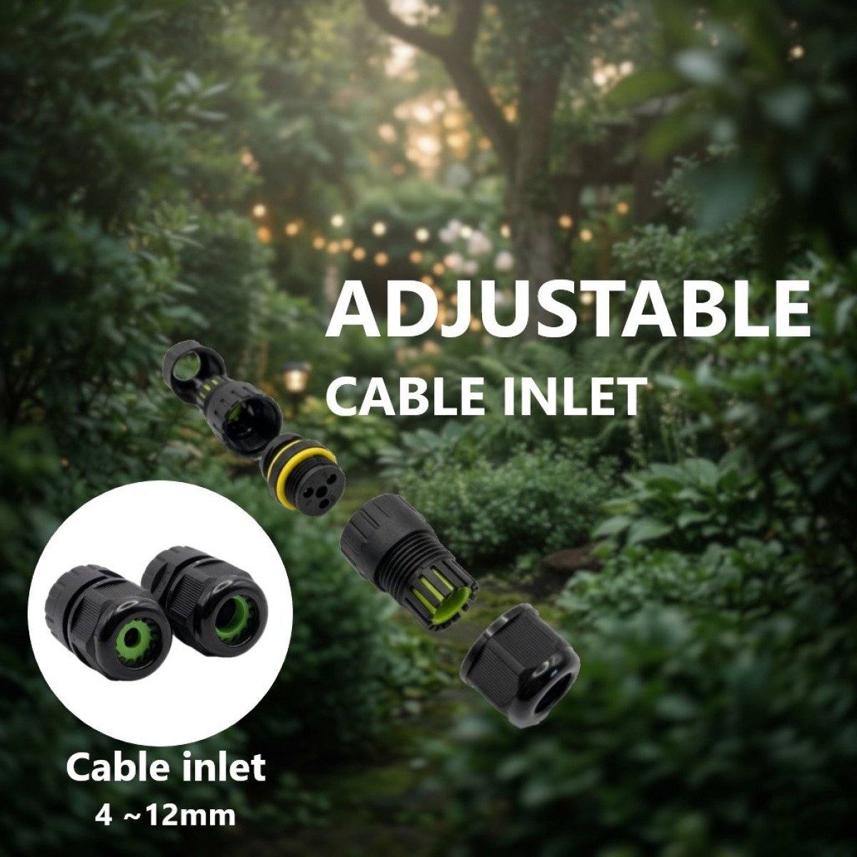 Wasserdichter, sicherer Kabelverbinder IP86 schwarz