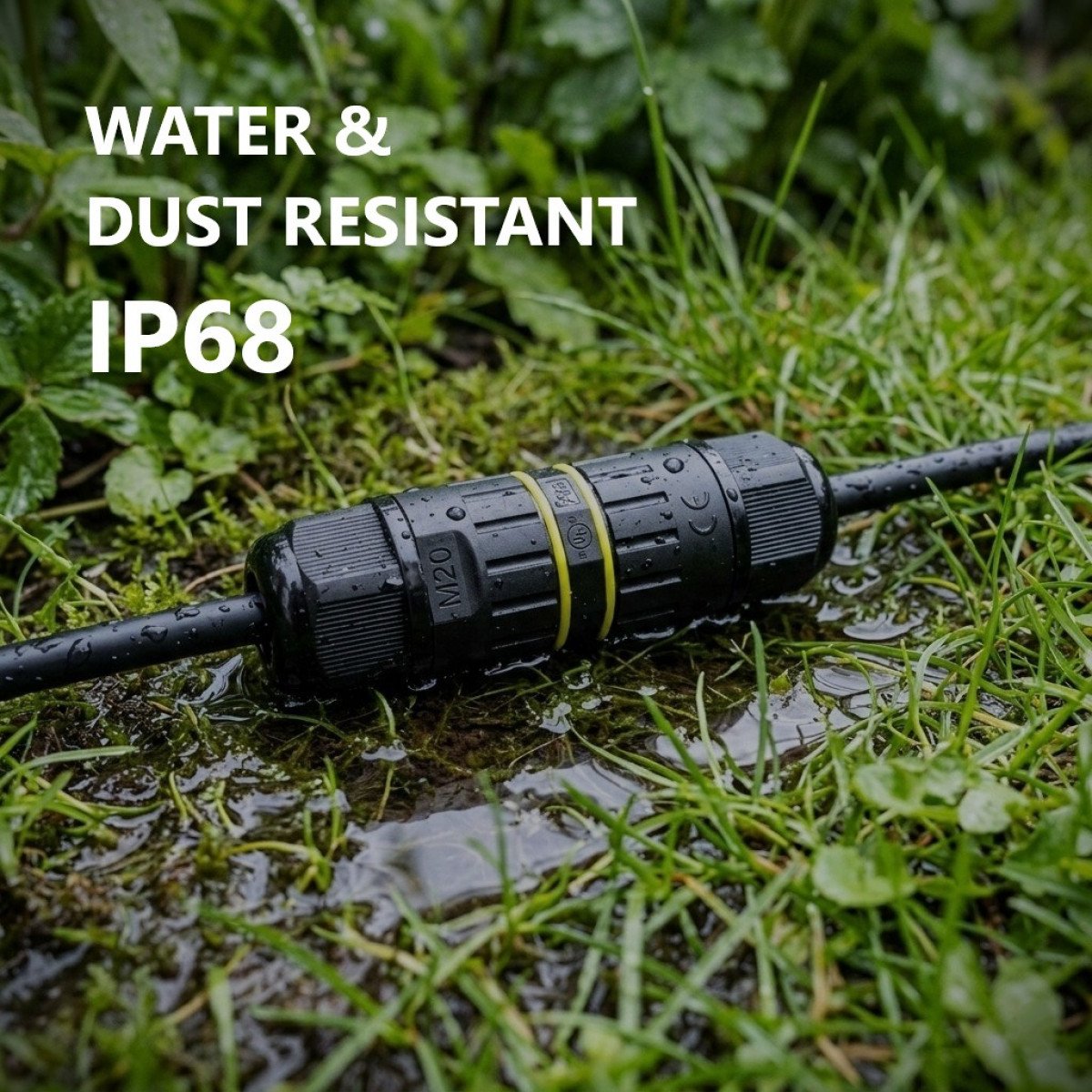 Wasserdichter, sicherer Kabelverbinder IP86 schwarz