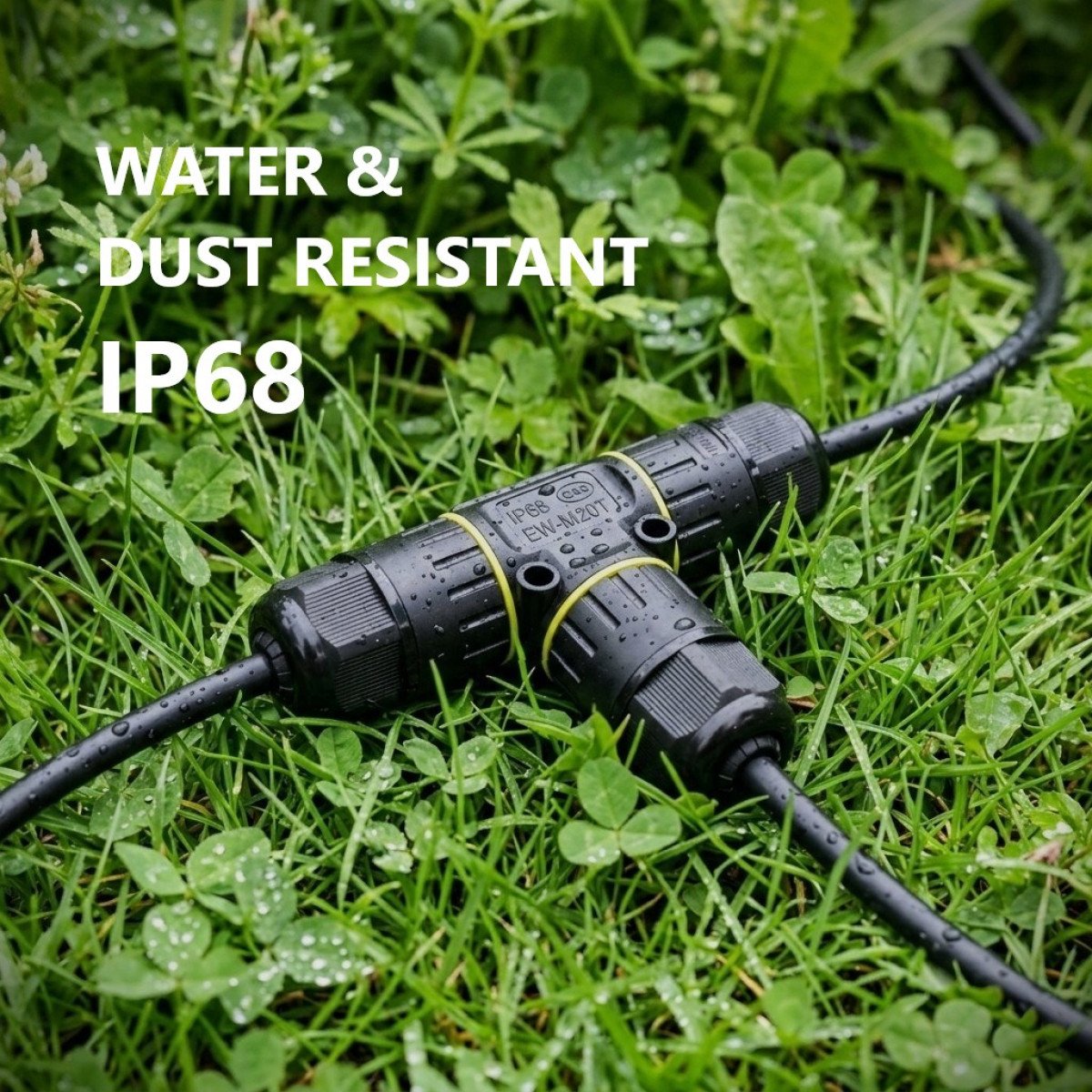 Wasserdichter, sicherer T-Abzweig-Kabelverbinder IP86 schwarz
