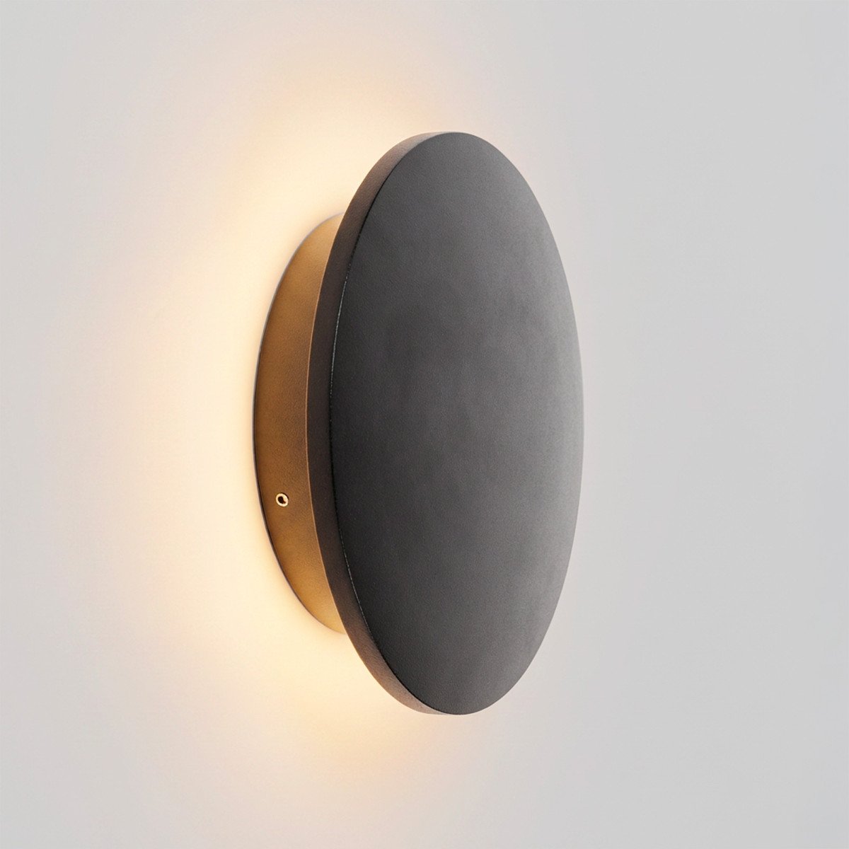 Außenleuchte Eclips Wandleuchte Mittel Schwarz Aluminium Modern