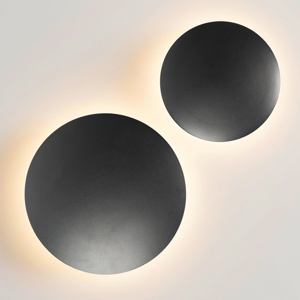 Außenleuchte Eclips Wandleuchte Mittel Schwarz Aluminium Modern