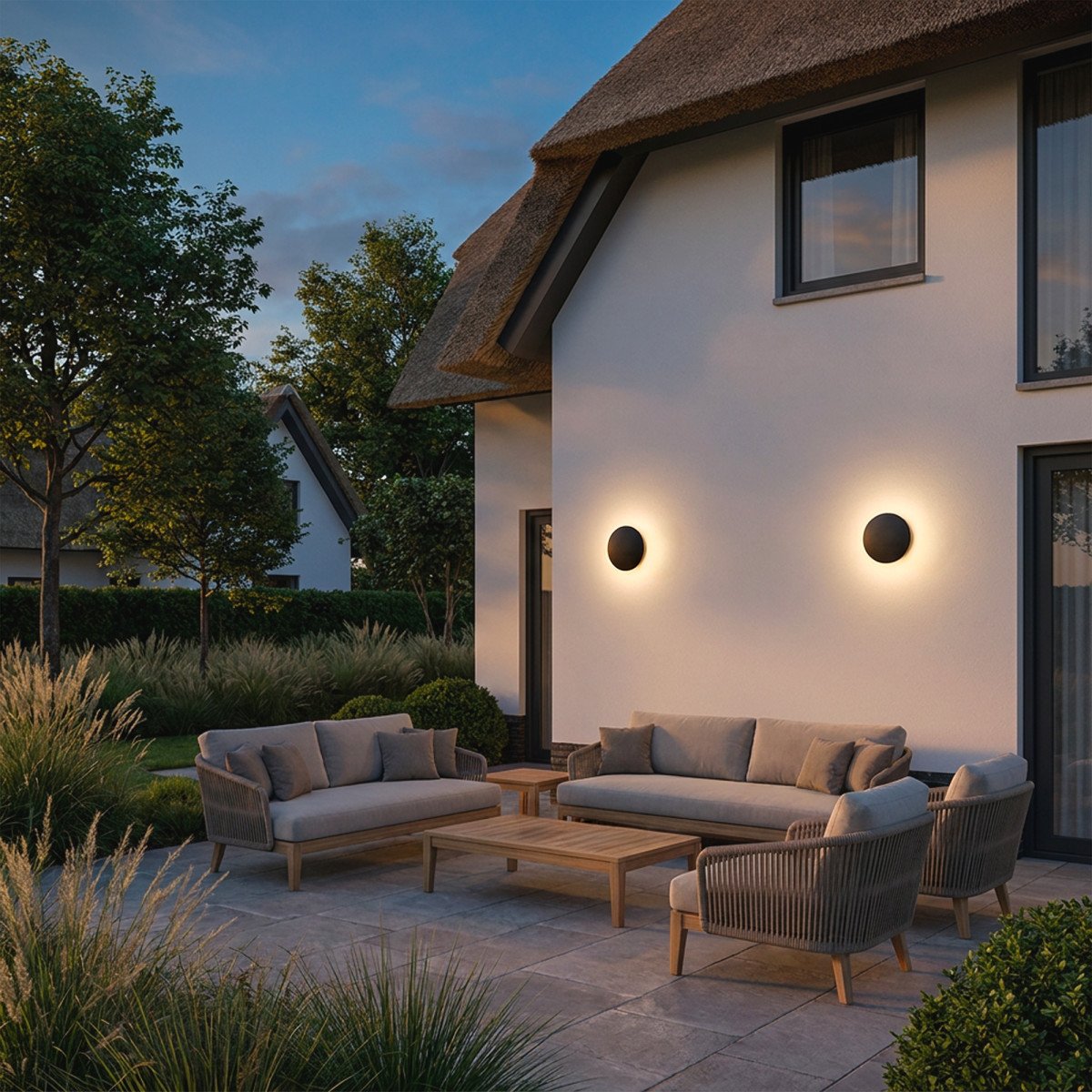 Außenleuchte Eclips Wandleuchte Mittel Schwarz Aluminium Modern