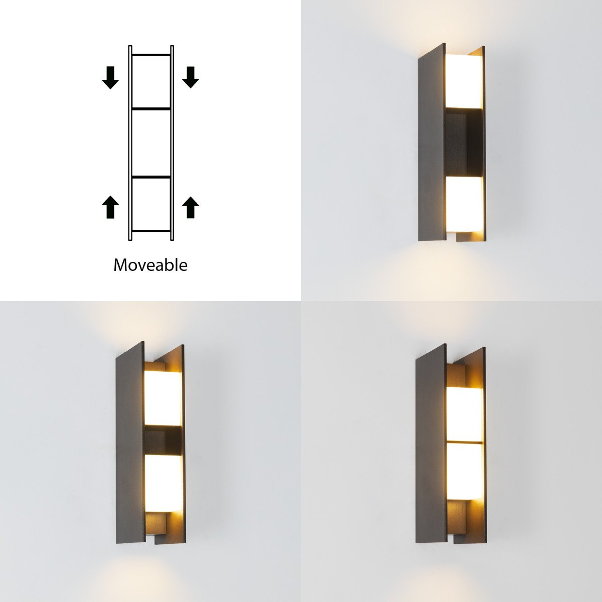 Außenleuchte Forms Wandleuchte Schwarzbraun modern