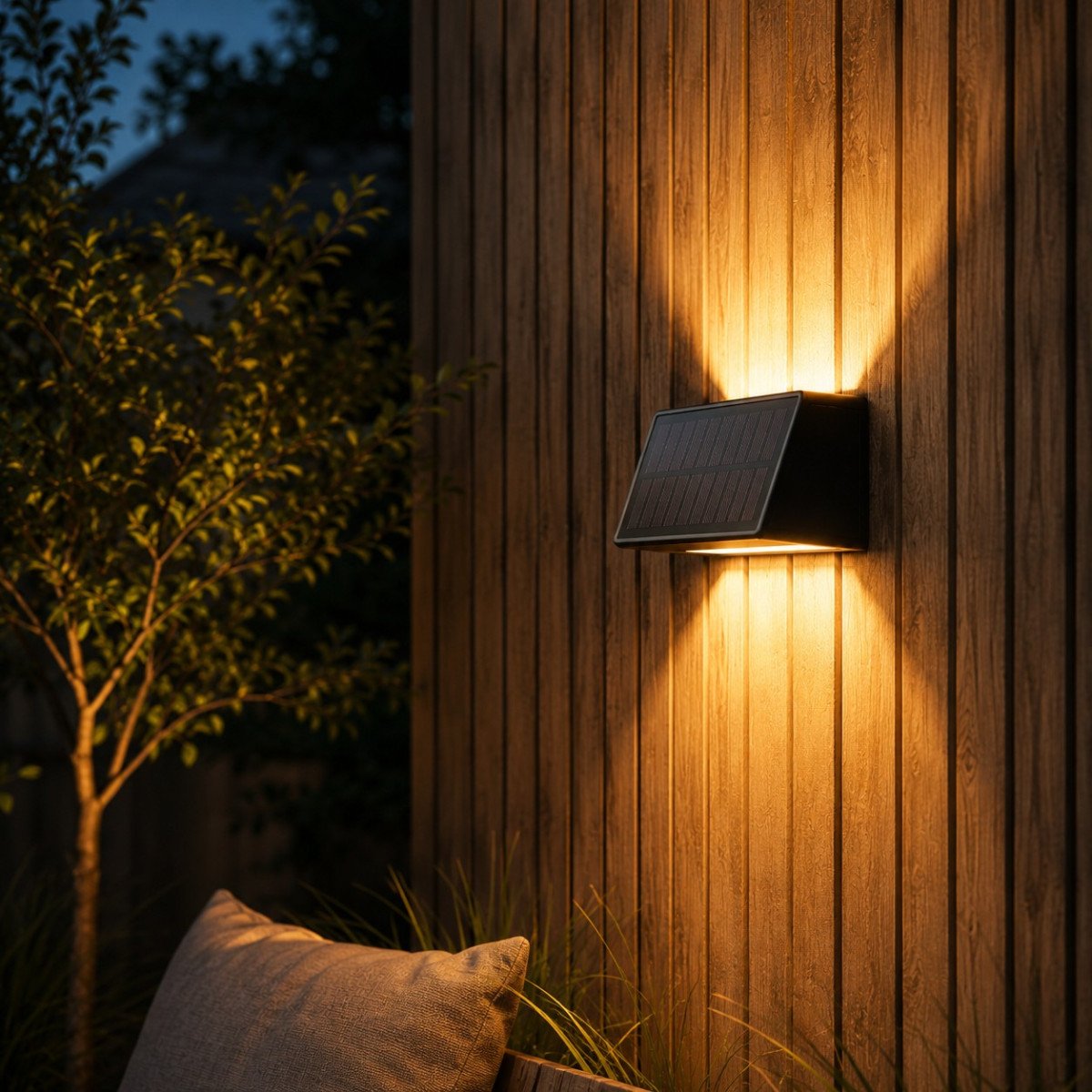 Außenleuchte Mitch Solar Wandleuchte Schwarz Modern