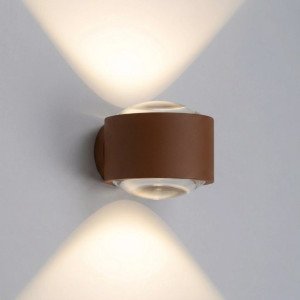 Rustikal braunes konvexes Glasfenster moderne Wandleuchte Up & Down