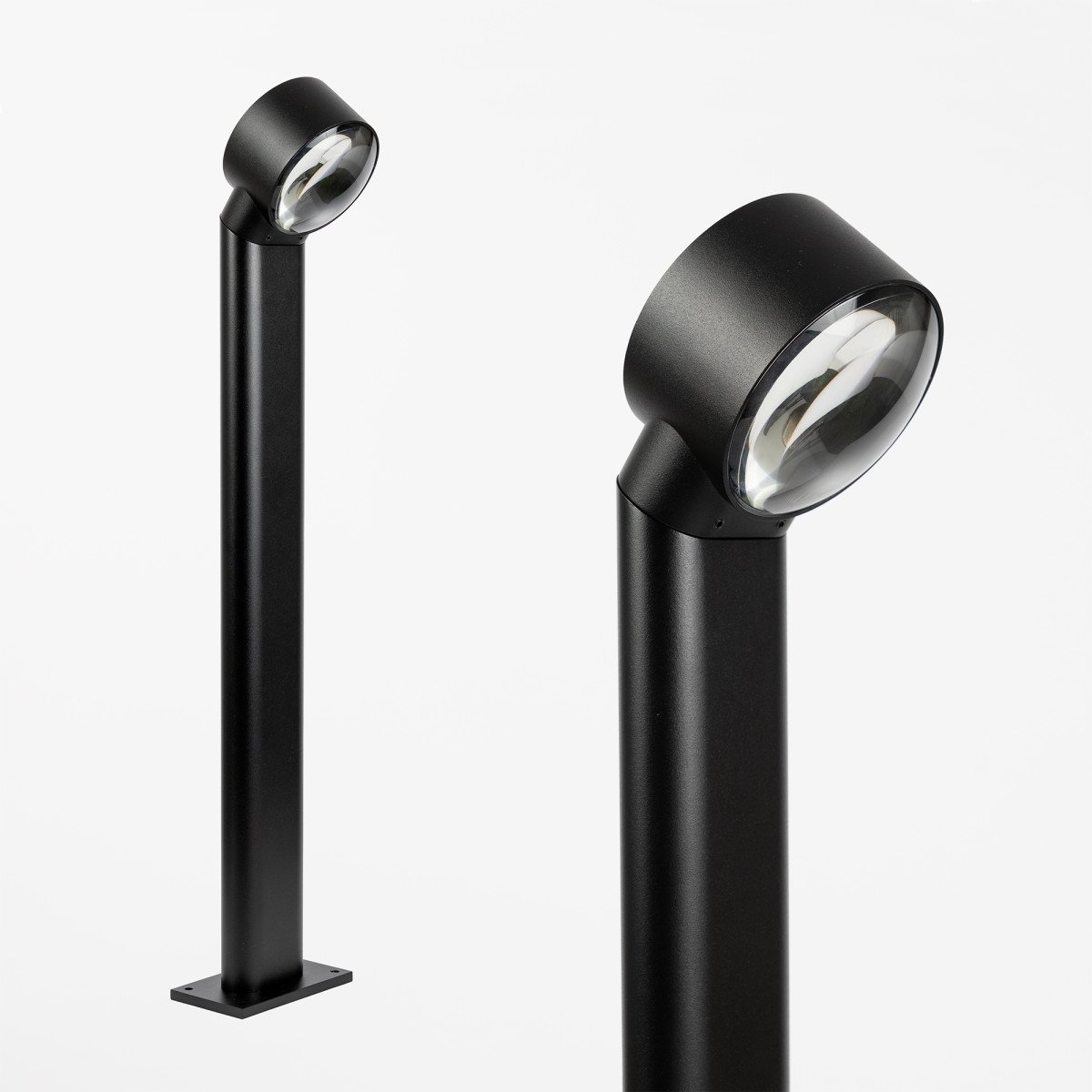 Außenleuchte Scope Gartenleuchte Schwarz Aluminium konvexe Linse
