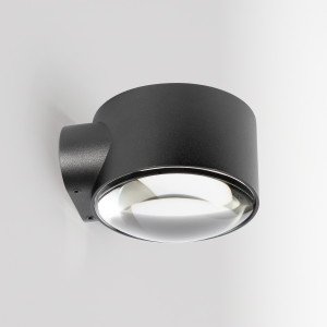 Schwarzes konvexes Glasfenster moderne Wandleuchte Downlighter