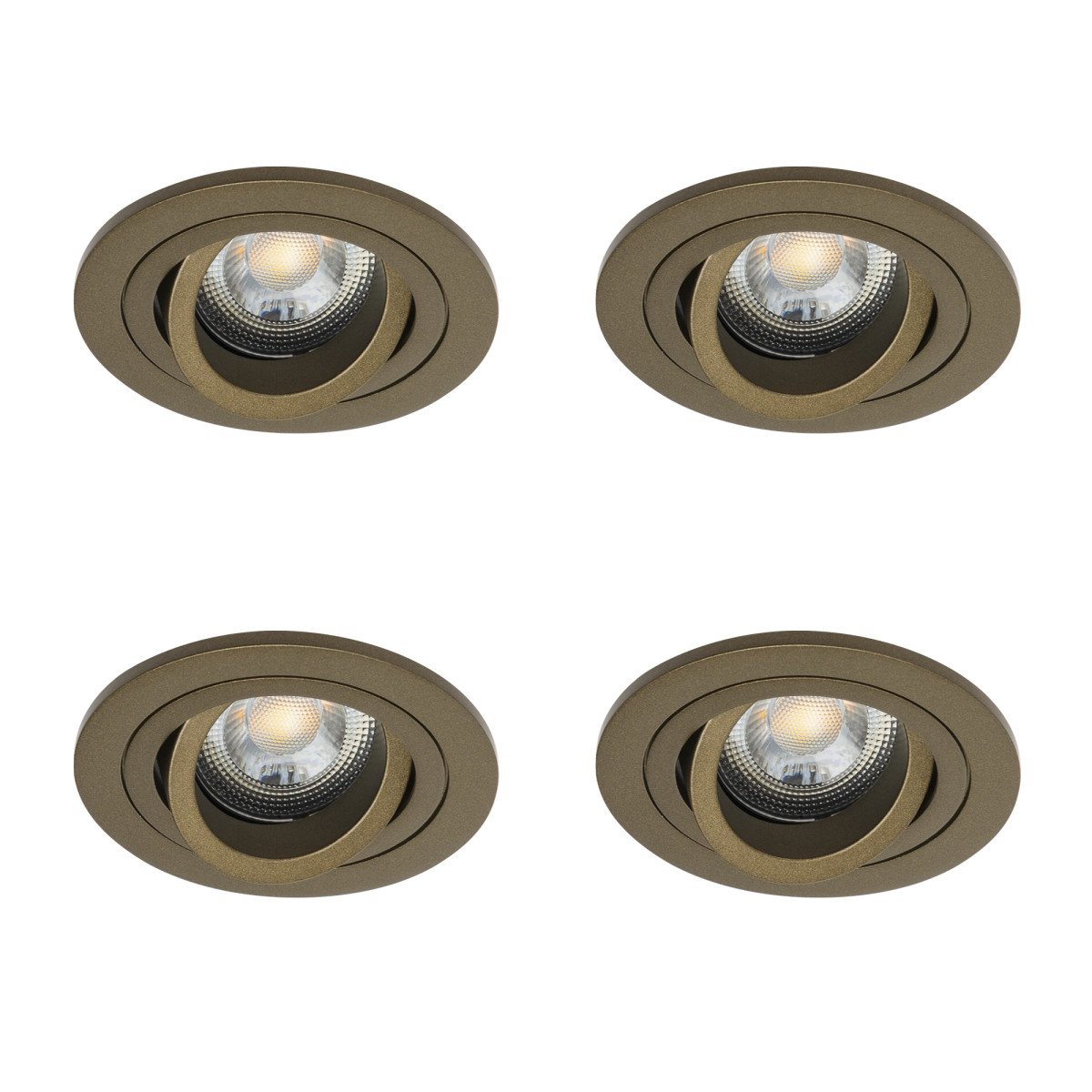 Set aus 4 Ausrichtbarer Einbaustrahler Lune Rund Bronze