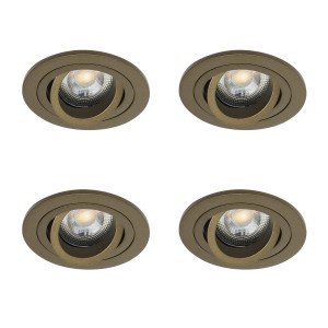 Set aus 4 Ausrichtbarer Einbaustrahler Lune Rund Bronze