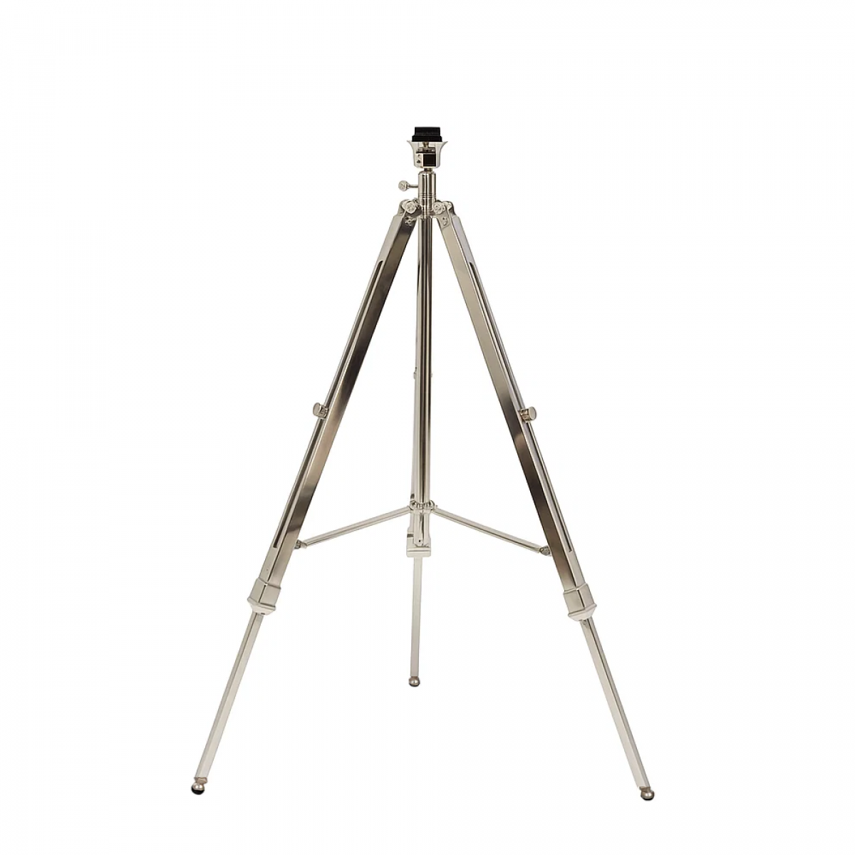 Messinglampe in Antik-Nickel mit E27-Fassung