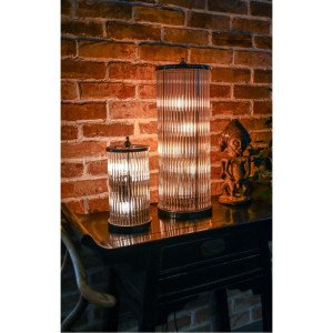 Messinglampe in Antik-Nickel mit GU10-Fassung