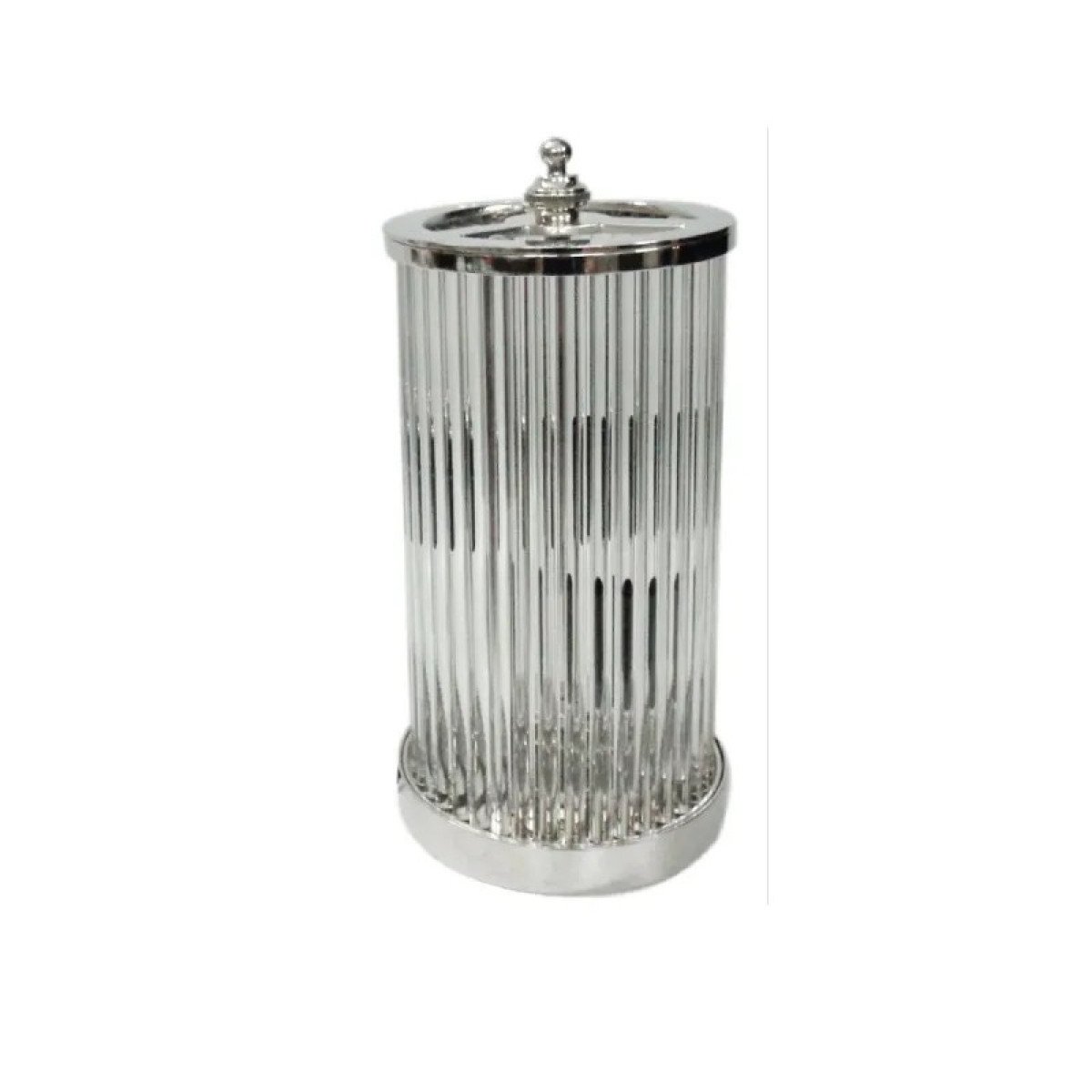 Messinglampe in Antik-Nickel mit E14-Fassung