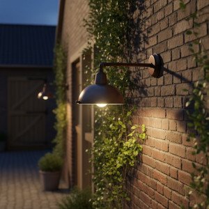 Messinglampe in antikem Dunkelkupfer mit E27-Fassung