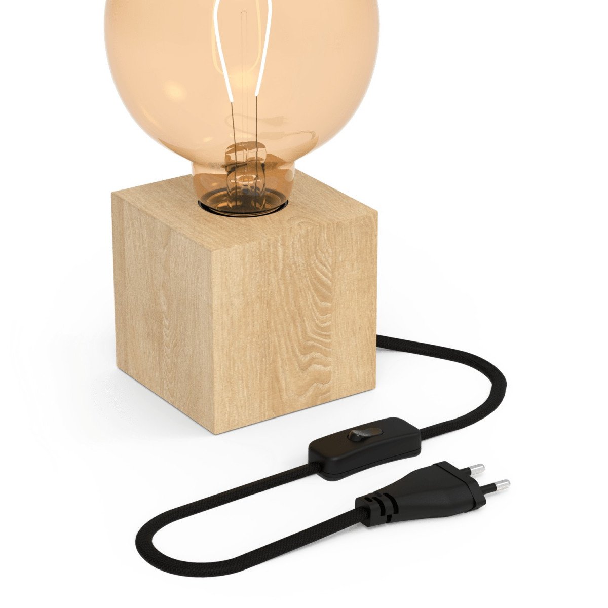 Tischleuchte mit E27 Fassung Holz 