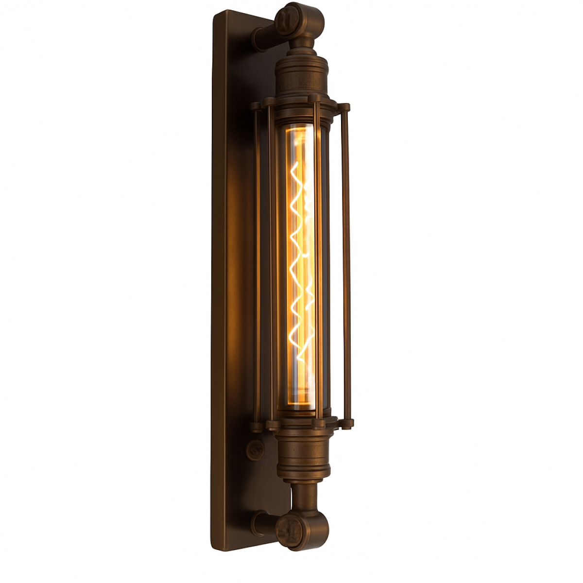 Messinglampe in antikem Dunkel-Messing mit E27-Fassung