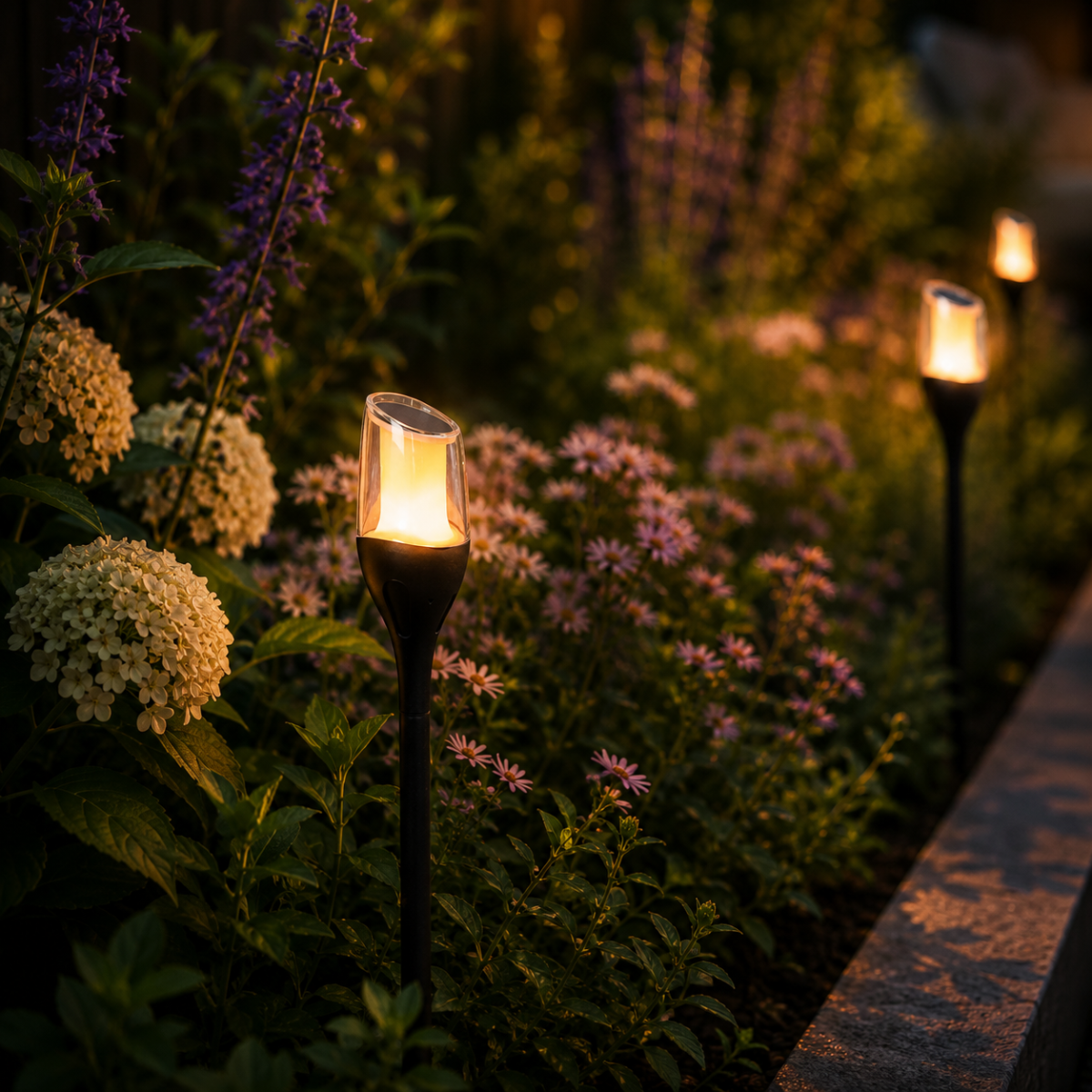 Außenleuchte Torch Solar Gartenleuchte Schwarz Modern