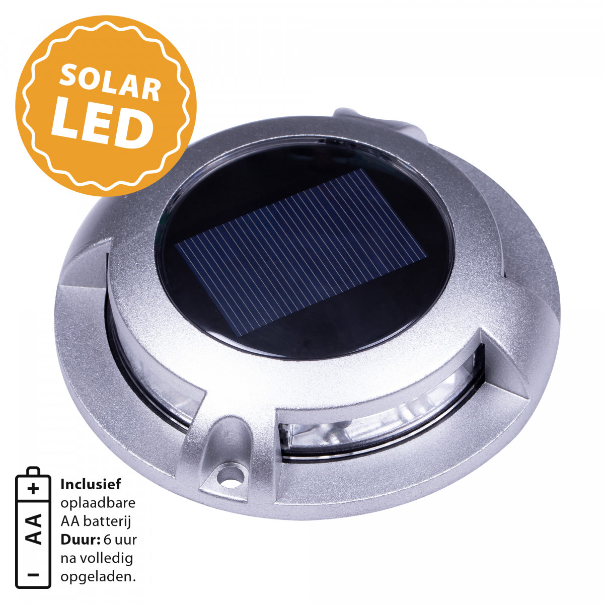 LED Solar Bodeneinbauleuchte rund Puck solar