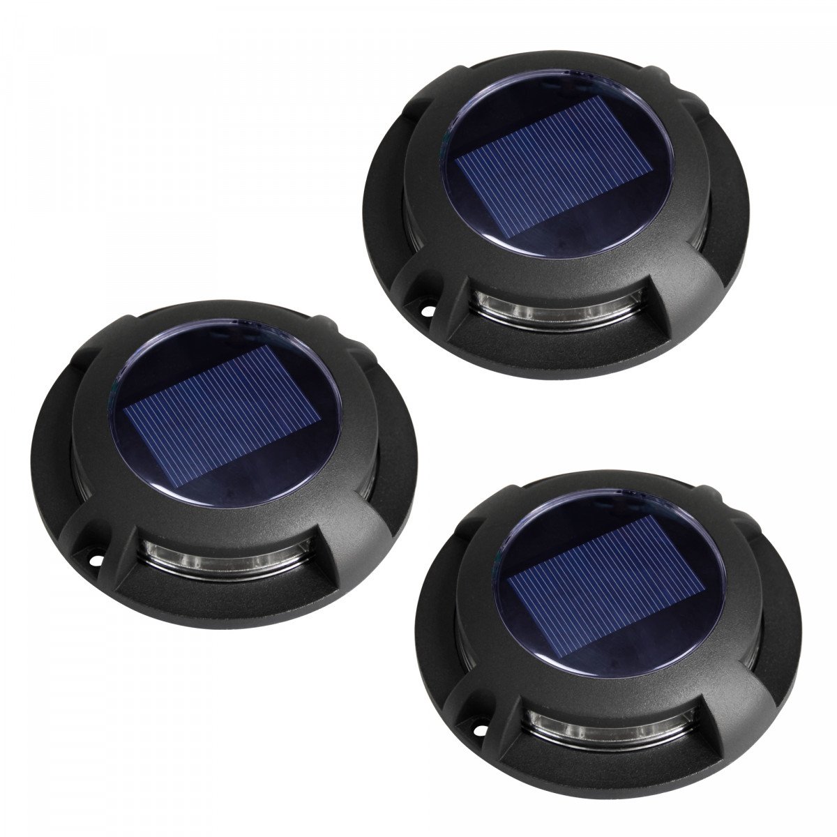 3er Set Solar Decklight Schwarz