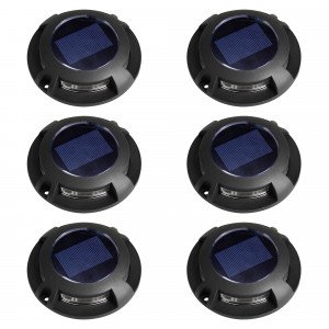 6er Set Solar LED Decklight Schwarz