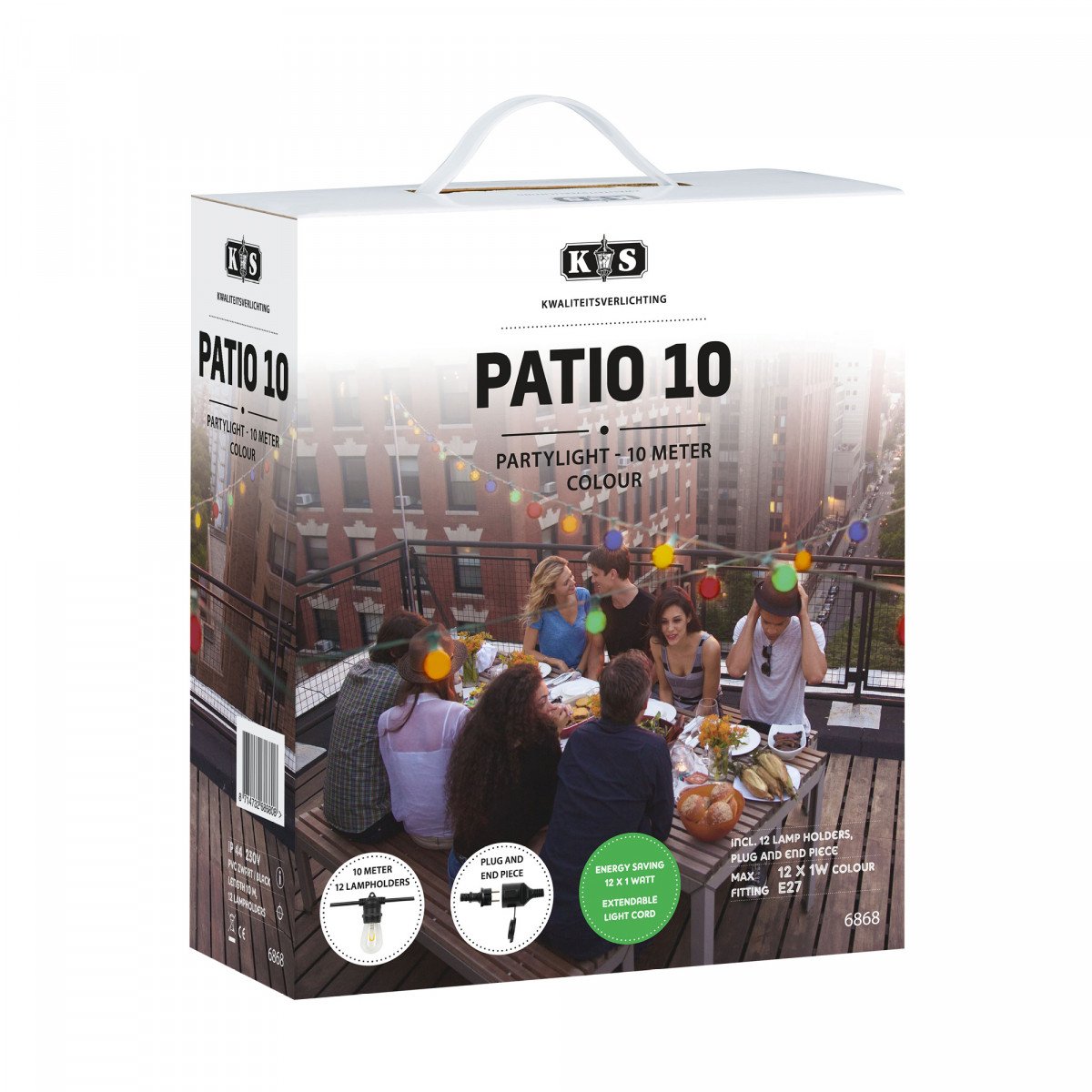 Patio 10 Innen- und Außen Lichterkette mit bunten LED's - 10 Meter 