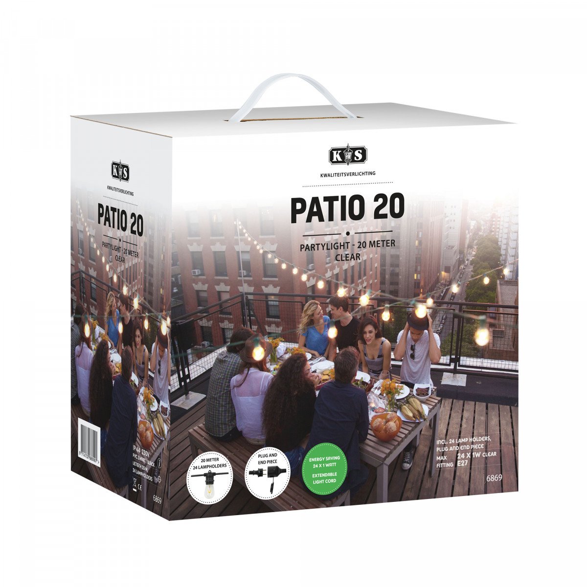 Patio 100 Innen- und Außen Lichterkette mit 120 warm-weißen LED's