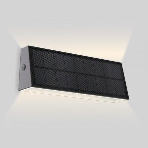 Moderne schwarze Up & Down Solar-Wandleuchte Moderne schwarze Up & Down Solar-Wandleuchte