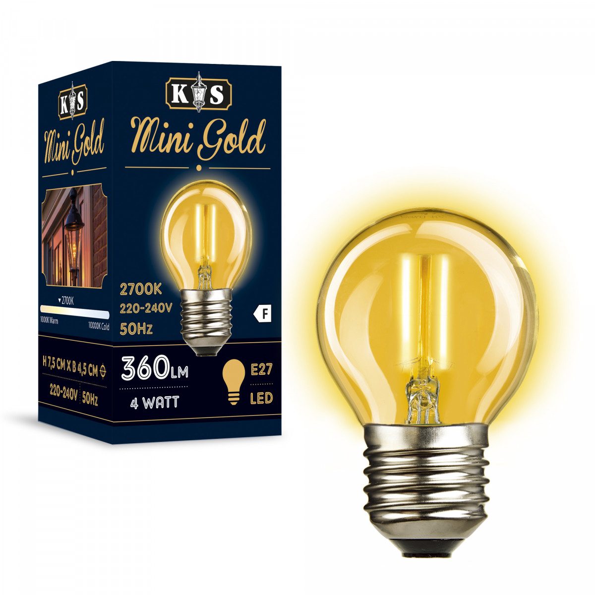 Mini Gold LED Leuchtmittel E27