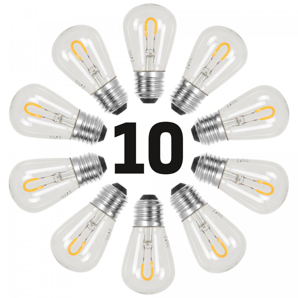 10x Set - Party Light LED Lampen Weiß für Innen und Außen