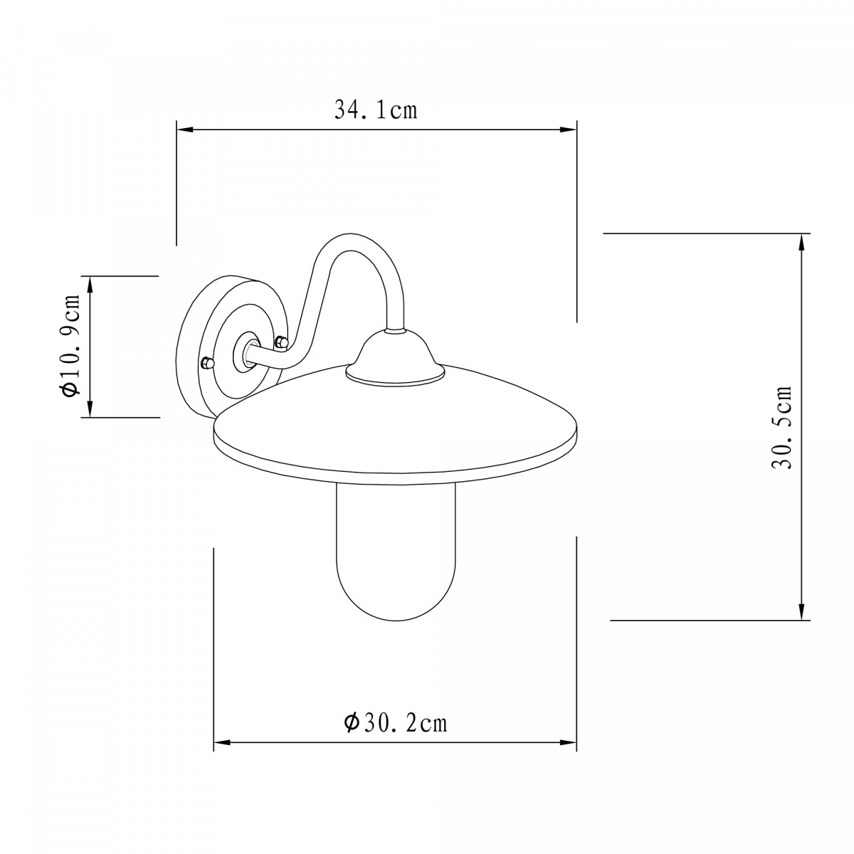 Hofleuchte Brig schwarz mit Smart Wifi LED 