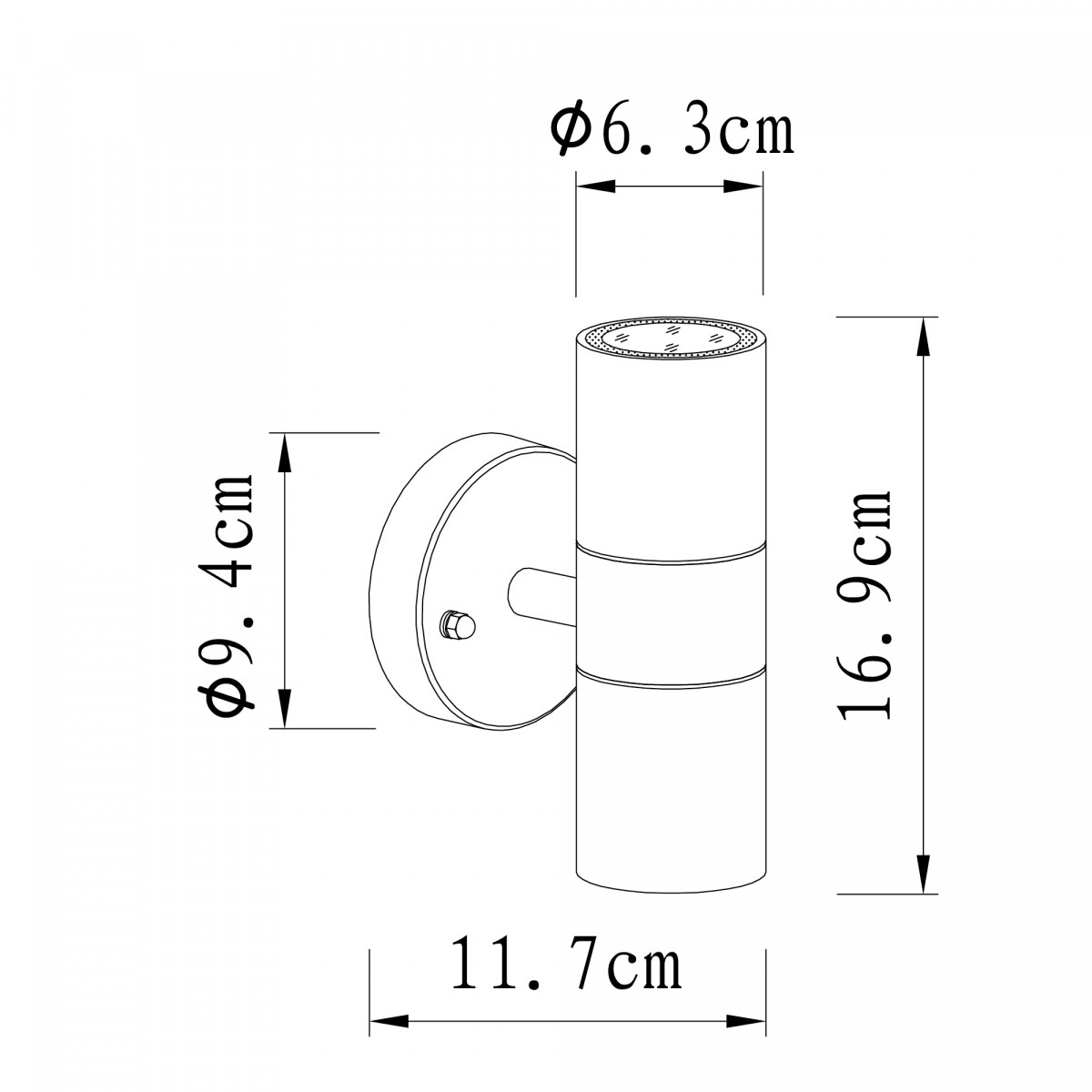 Zink (7480) - KS Verlichting - Up & Down Wandleuchte