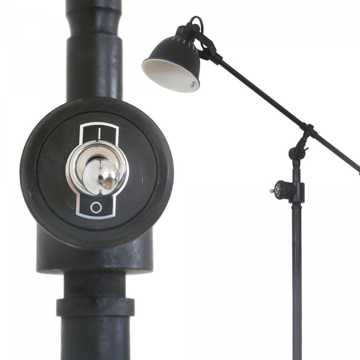 Industrial Stehlampe Archer Antik-Schwarz