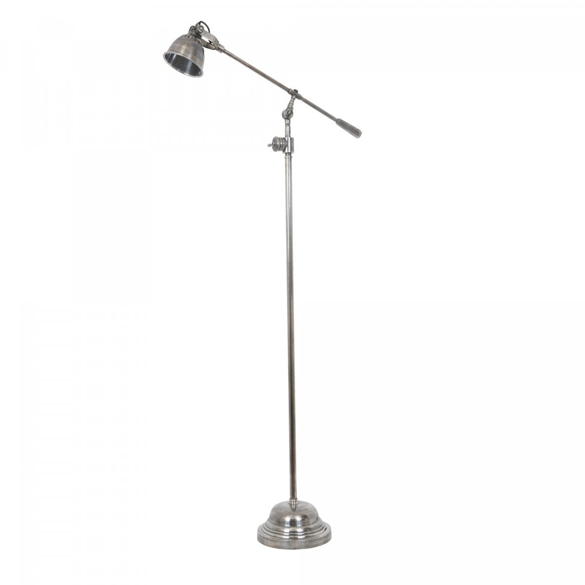Industrie-Stehlampe Archer Antik-Silber