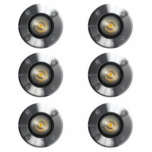 Bodenspot LED Ø11 Rund Edelstahl Set (6-stück) Bodenspot LED Ø11 Rund Edelstahl Set (6-stück)