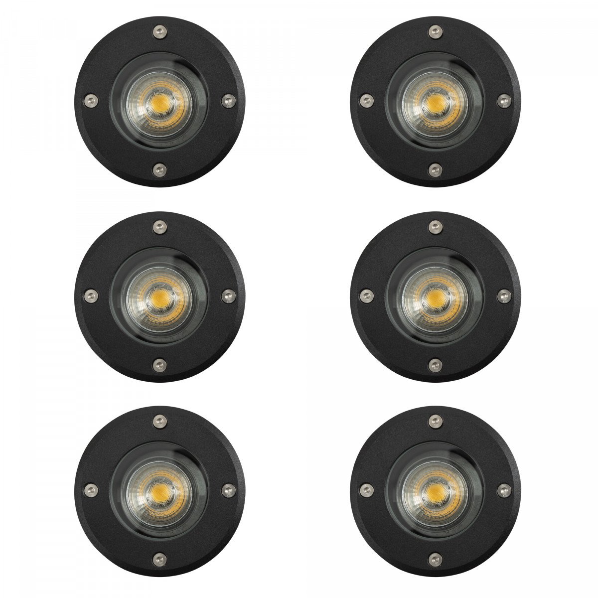 Bodenspot LED Ø11 Rund Schwarz set (6-stück)