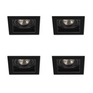 Axl Square Einbauspot schwarz 